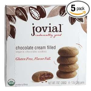 Jovial Cream Filled Organic Cookies, Gluten Free, Chocolate, 7 Ounce 