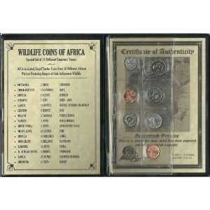  16 Different African Nations Wildlife Coins,COA,Album 
