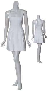 NANETTE LEPORE Crisp Textured White Cotton Dress 2 NEW  