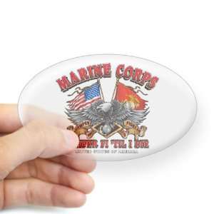   Sticker Clear (Oval) Marine Corps Semper Fi Til I Die 