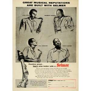  1956 Ad Selmer Saxophones Getz Hawkins Desmond Carter 