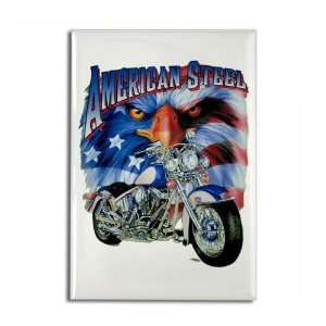  Rectangle Magnet American Steel Eagle US Flag and 