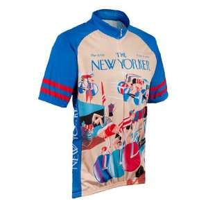com Retro Image New Yorker Magazine Mens Shortsleeve Cycling Jersey 
