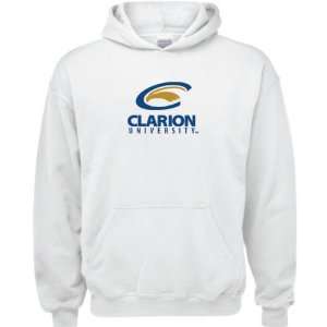   Clarion Golden Eagles White Youth Logo Hooded Sweatshirt Sports