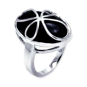  Sterling Silver Onyx Cross Ring Size 5 Jewelry