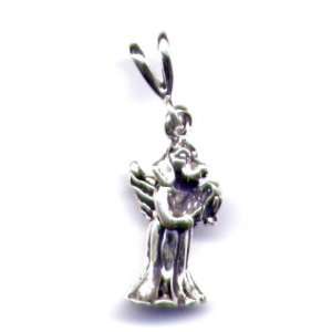  Dog Angel Pendant Sterling Silver Jewelry 