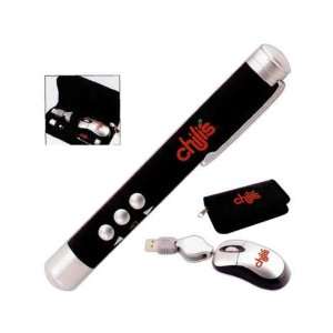  Presenter pen with laser pointer and min retractable mouse / IR 
