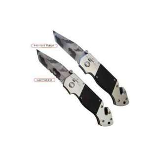  Seber Group Ratchet Knife, Plain Tanto Camo Blade, Black 