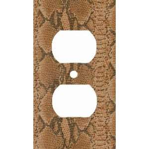 Brown Snake Skin Print Decorative Outlet Cover