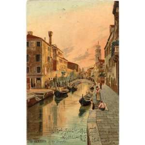  1908 Vintage Postcard Rio Girardini Venice Italy 