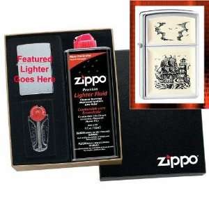  Scrimshaw Ship Emblem Zippo Lighter Gift Set Health 