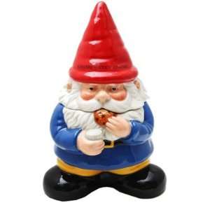 Gnome Sweet Gnome Cookie Jar Handpainted Kitchen Ceramic Collectible 