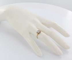 Vintage Estate Rose Cut Diamond Solitaire 14k Gold Engagement Ring 