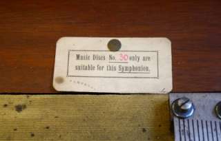 LARGE SWISS SYMPHONION 13 1/2 INCH DISC MUSIC BOX WALNUT CASE FANCY 