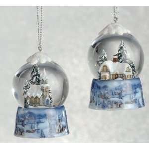  Pack of 6 Winter Scene Snow Globe Christmas Ornaments 