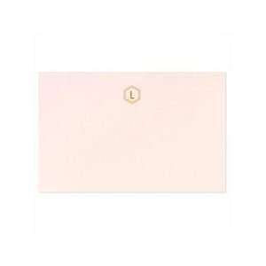  Hand Engraved Monogram on Pink Mist Correspondence Cards 