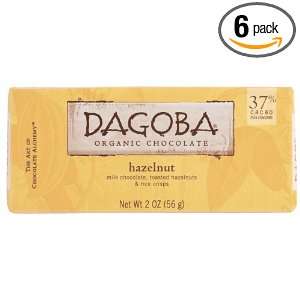 Dagoba Chocolate Bar   Hazelnut Flavor, 2 Ounce (Pack of 6)  