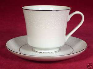 Crown Victoria Lovelace White Cup and Saucer Set (s)  