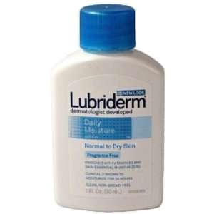  Lubriderm Daily Moisture Lotion, Fragrance Free, 1 ounces 