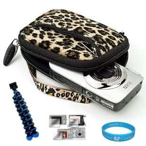  Case with Brown Leopard Fur Exterior for Sony Cybershot DSC TX10 