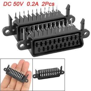   Pcs Dual Row Pin 21 Way PCB Mount Scart Socket CS 101 Electronics