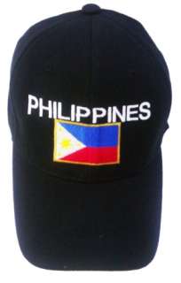 PHILIPPINES FLAG FILIPINO SOCCER BLACK BASEBALL CAP HAT  