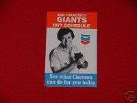 1977 San Francisco Giants Baseball Schedule Chevron  