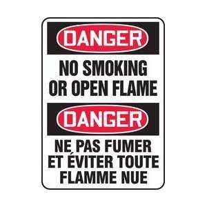  DANGER NO SMOKING OR OPEN FLAME Sign   14 x 10 Dura 