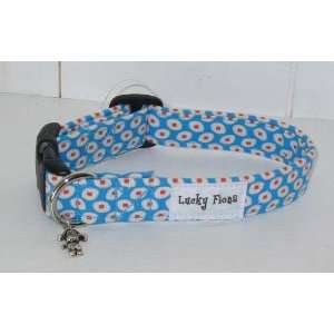   Dog Collar w/ charm Blue 5172 Handmade Lucky Fiona 