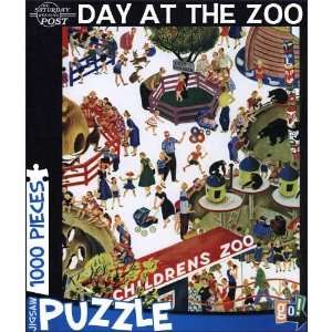  Saturday Evening Post   Day at the Zoo 1000 Piece Puzzle 