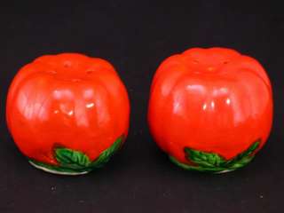 Vintage Tomato Shaped Salt and Pepper Shakers Japan 2 piece set  