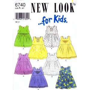  New Look 6740 Sewing Pattern Toddler Girls Dress Romper 