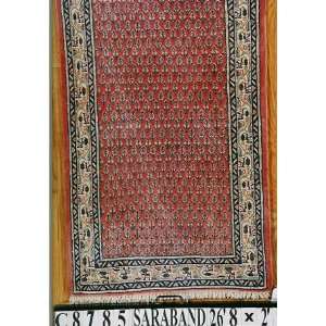  2x26 Hand Knotted Saraband Persian Rug   29x268