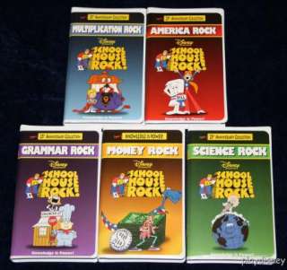 Disneys School House Schoolhouse Rock Set 5 VHS Lot 760894000592 