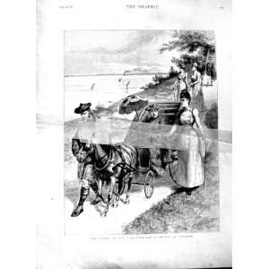  1891 Queen Pony Carriage Osborne Damaged Print