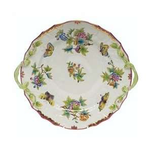  Herend Queen Victoria Pink Chop Plate With Handles 