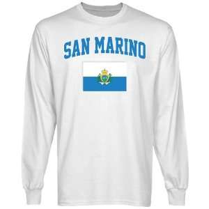 San Marino Flag Long Sleeve T Shirt   White  Sports 
