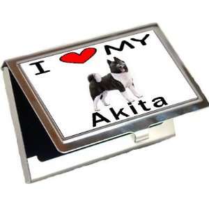  I Love My Akita Business Card Holder