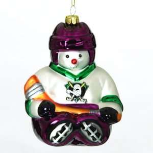  Pack of 2 NHL Anaheim Mighty Ducks Hockey Snowman Glass 