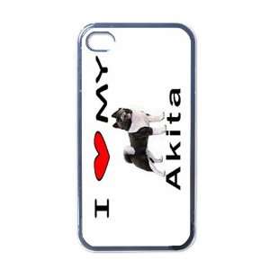  I Love My Akita Black Iphone 4 and Iphone 4s Case Office 