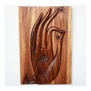  Mudra Hand Wood Wall Panel   MHP2030 3D L CHN