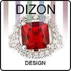 FASHION PERSONALITY RED RUBY RHINESTONE WHITE GOLD GP COCKTAIL RING 8 