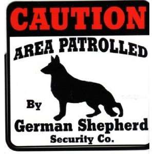 com Decal Caution Area Patrolled by German Shepherd Security Company 