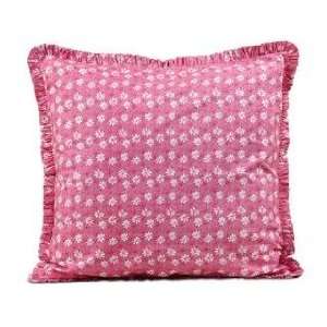  Pink Floral Euro 2 Pcs Pillow Case Set