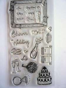 22pc. Clear Stamp Set~WHEN IS THE BIG DAY~ FISKARS  