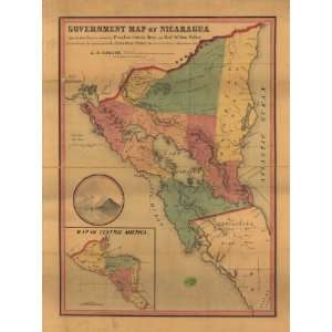  1856 map of Nicaragua