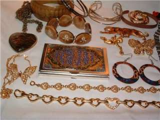 Large Vintage Jewelry Lot ~ Nice Assortment ~Wearable~ Pins, Bracelets 