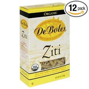 De Boles Pasta Organic Artichoke Ziti, 8 Ounce Boxes (Pack of 12)