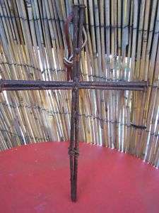 Wrought Iron Cross Made of Fused Nails   Mexico  