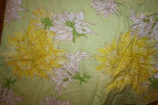   NEUMANN Vintage Green Yellow Floral Print Round Table Cloth 64  